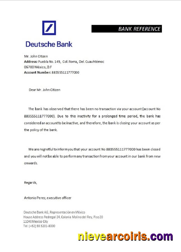 Mexico Deutsche bank closure reference